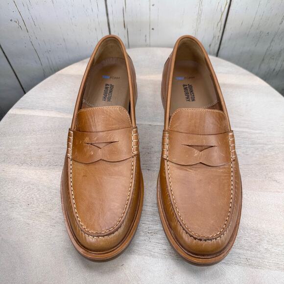 Johnston & Murphy Mens Loafers Size 10.5 Brown Slip On Tru Foam Slip On Shoe New - Picture 12 of 14